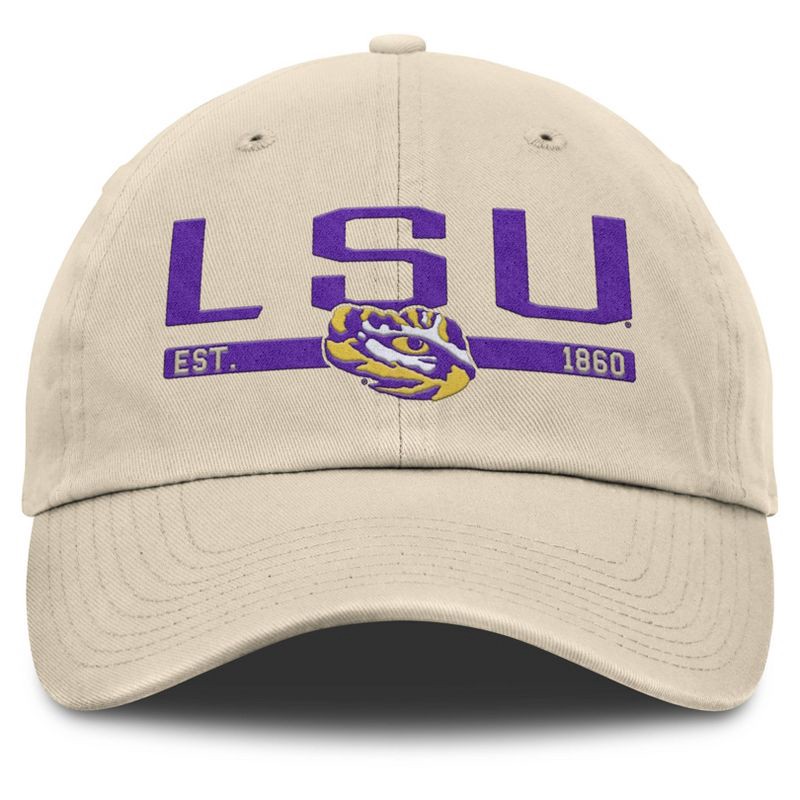 slide 2 of 4, NCAA LSU Tigers Baseball Unstructured Hat: Cotton Adjustable Pull-On Gray Cap, 1 ct