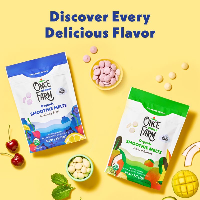 slide 6 of 10, Once Upon a Farm Organic Smoothie Melts Baby Snacks - Berry Burst - 1oz, 1 oz