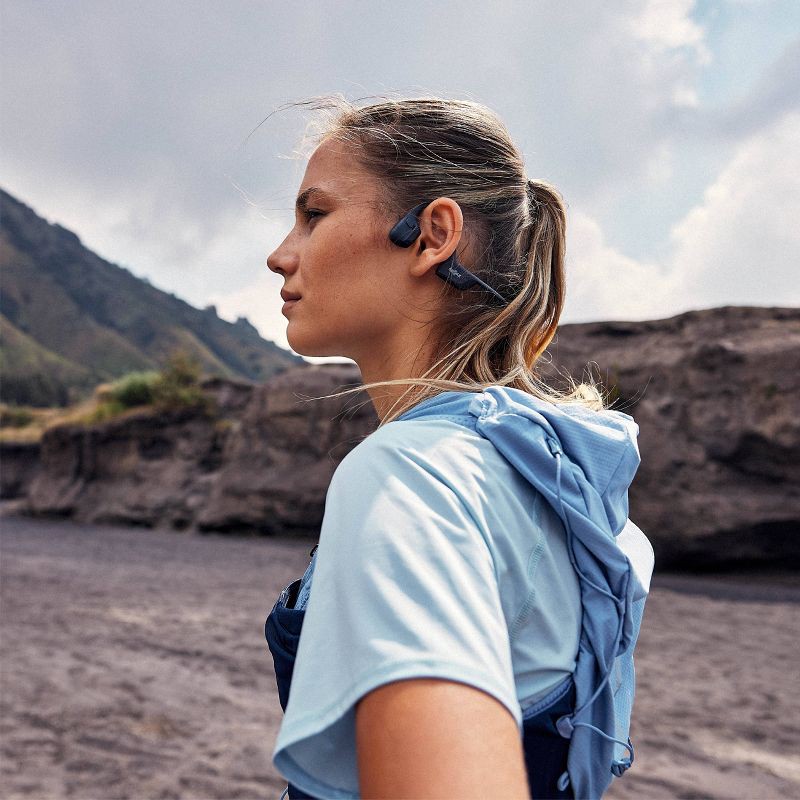 slide 8 of 9, Shokz OpenRun Pro 2 Mini Bluetooth Wireless Headphones - Black (S821-MN-BK-US): USB Connection, Built-In Mic, Water-Resistant, Silicone Ear Cushion, 1 ct