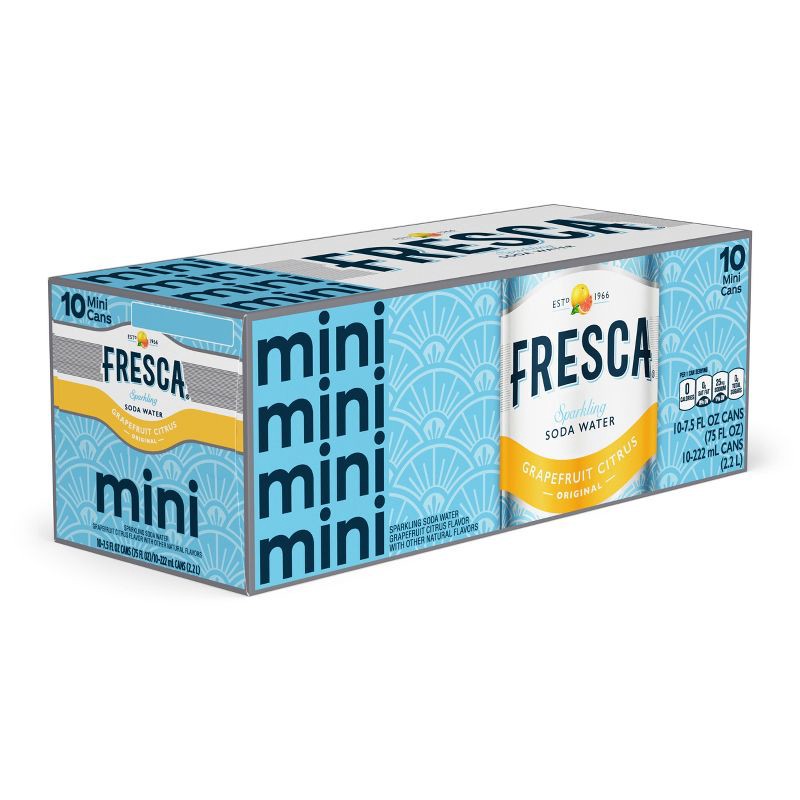 slide 2 of 7, Fresca Grapefruit Citrus Sparkling Soda Water - 10pk/7.5 fl oz Mini-Cans, 10 ct; 7.5 fl oz