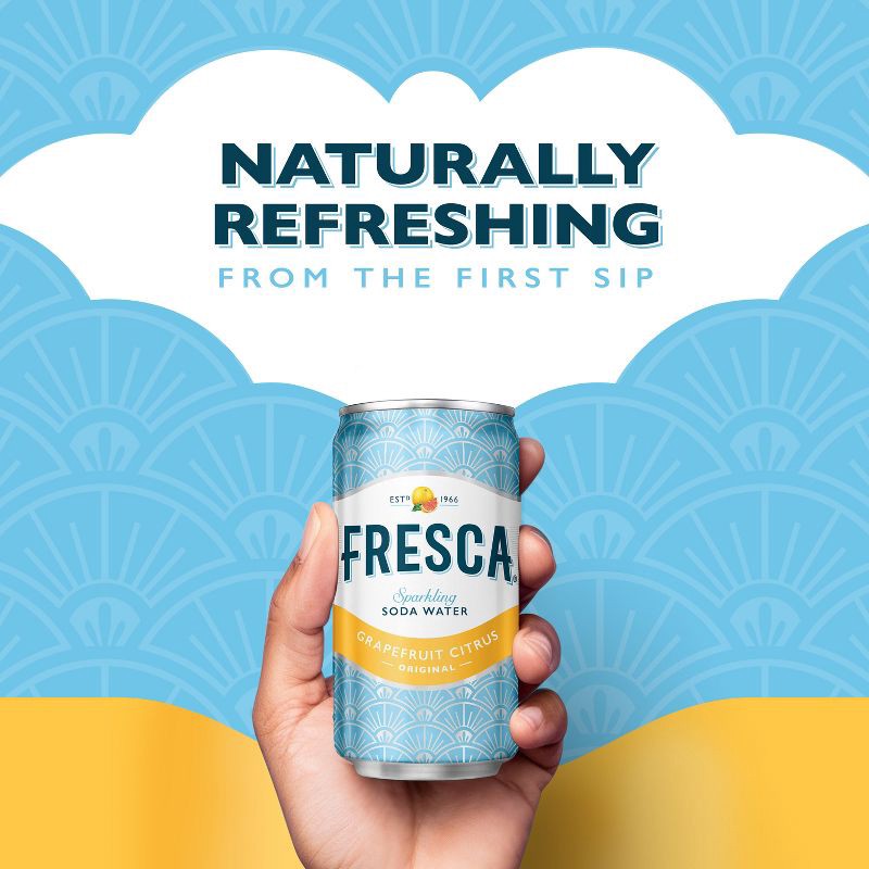 slide 4 of 8, Fresca Grapefruit Citrus Sparkling Soda Water - 10pk/7.5 fl oz Mini-Cans, 10 ct; 7.5 fl oz