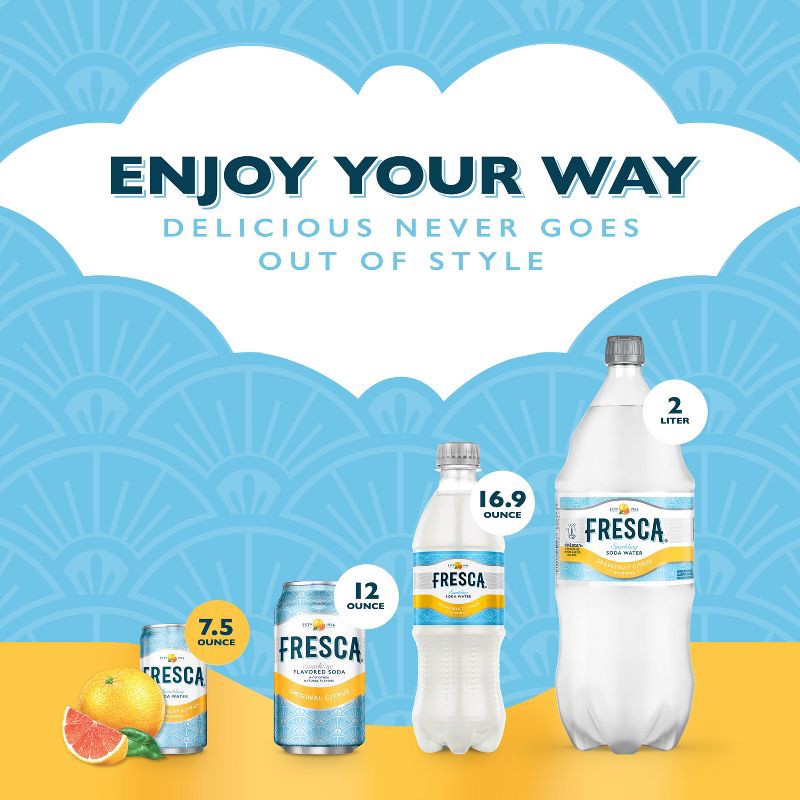 slide 5 of 8, Fresca Grapefruit Citrus Sparkling Soda Water - 10pk/7.5 fl oz Mini-Cans, 10 ct; 7.5 fl oz