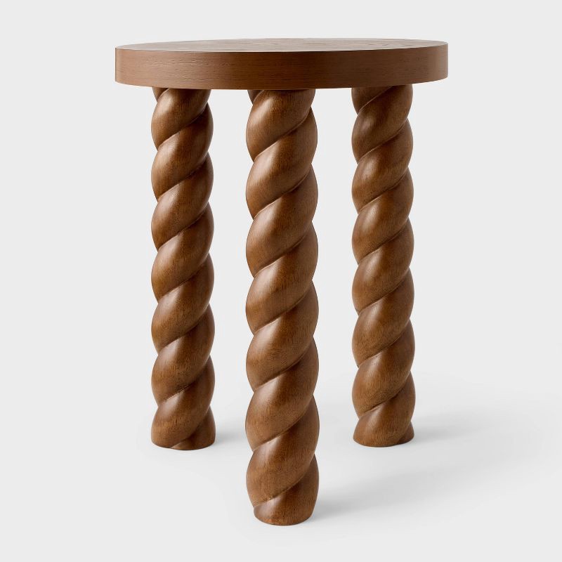 slide 2 of 5, Threshold designed w/Studio McGee Braided Accent Table Walnut - Threshold™ designed with Studio McGee Fully Assembled, 1 ct