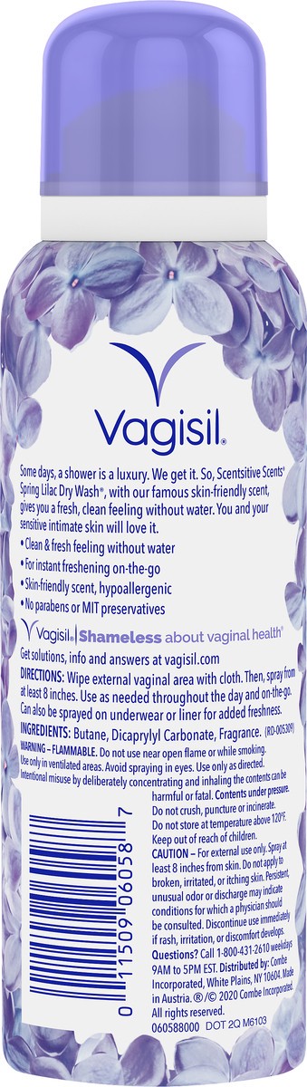 slide 3 of 3, Vagisil Scentsitive Scents Spring Lilac Dry Wash 2.6 oz, 1 ct