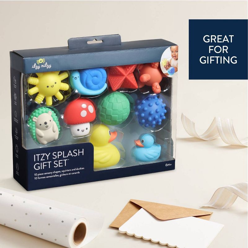 slide 6 of 10, Itzy Ritzy Itzy Splash Gift Set with Sensory Shapes, Bath Squirters, and Duckies - 10pc, 10 ct