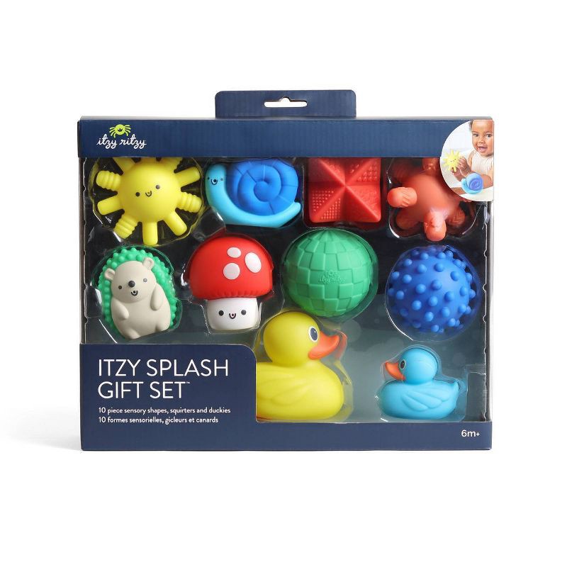 slide 10 of 10, Itzy Ritzy Itzy Splash Gift Set with Sensory Shapes, Bath Squirters, and Duckies - 10pc, 10 ct