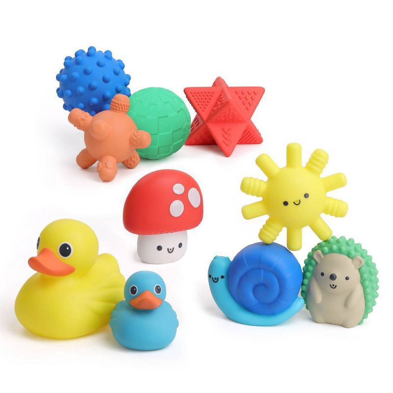 slide 1 of 10, Itzy Ritzy Itzy Splash Gift Set with Sensory Shapes, Bath Squirters, and Duckies - 10pc, 10 ct