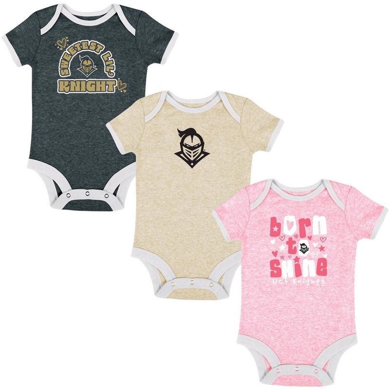 slide 7 of 7, NCAA UCF Knights Infant Girls' 3pk Bodysuit - 3-6M: Snap Closure, 3 ct