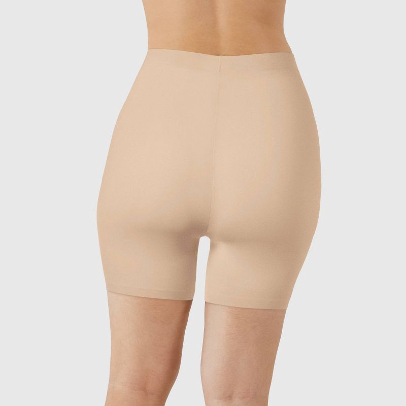 slide 4 of 7, Maidenform Women's 2pk Light Control Shaping Girl Shorts SES856 - Black/Almond M: Nylon/Spandex Blend, Tummy Slimming, Double-Layered Knit, 2 ct