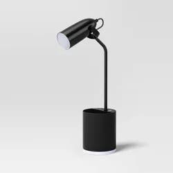 Task Table Lamp with Nightlight Ebony Integrated LED Bulb - Room Essentials™
