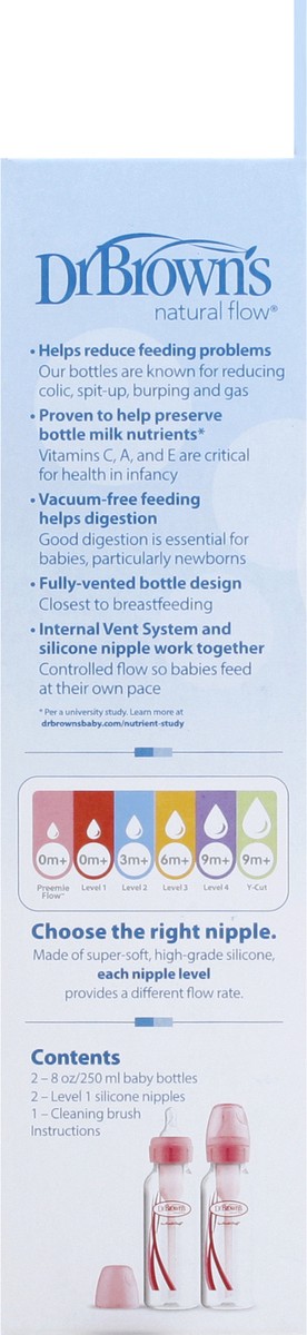 slide 9 of 10, Dr. Brown's Options+ 2 Pack 8 Ounce Anti-Colic Bottle 2 ea, 2 ct