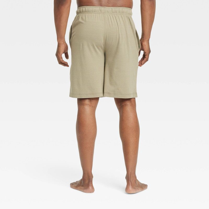slide 2 of 3, Men's Stripped Knit Pajama Shorts - Goodfellow & Co™ Khaki XL, 1 ct