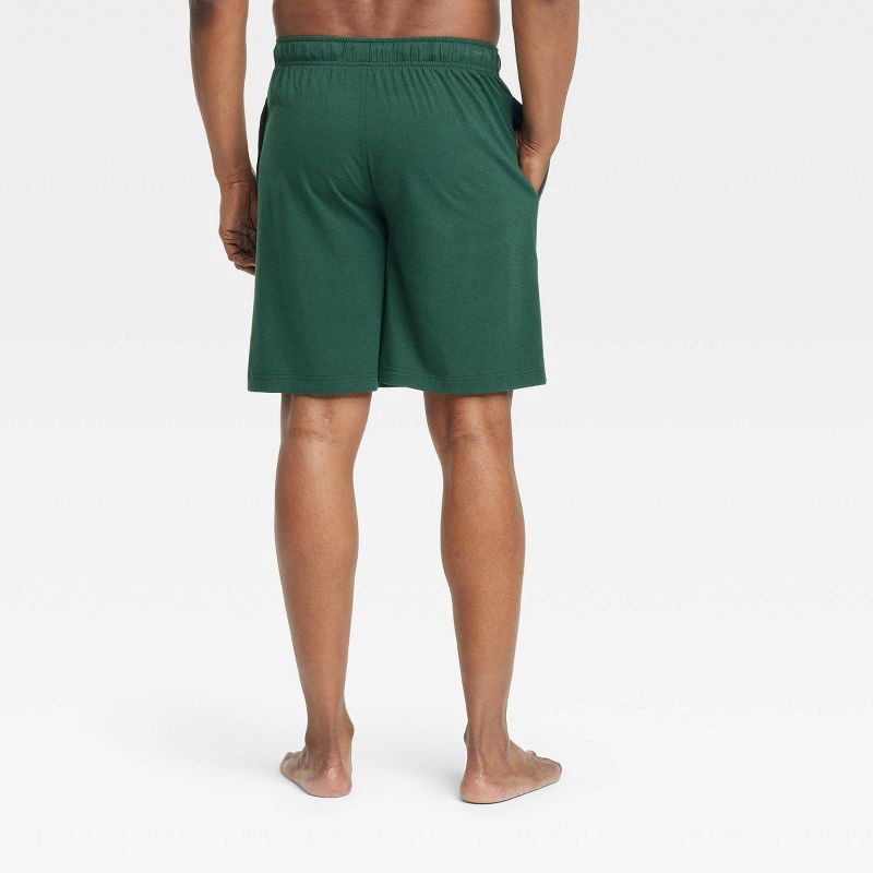 slide 2 of 3, Men's Knit Pajama Shorts - Goodfellow & Co™ Dark Green L, 1 ct