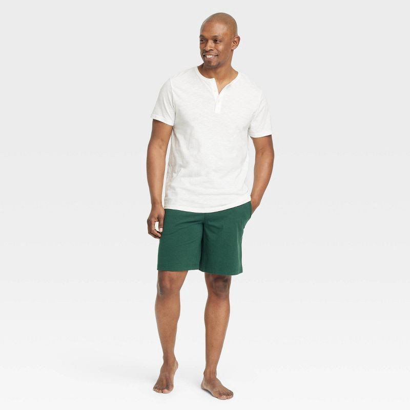 slide 3 of 3, Men's Knit Pajama Shorts - Goodfellow & Co™ Dark Green L, 1 ct