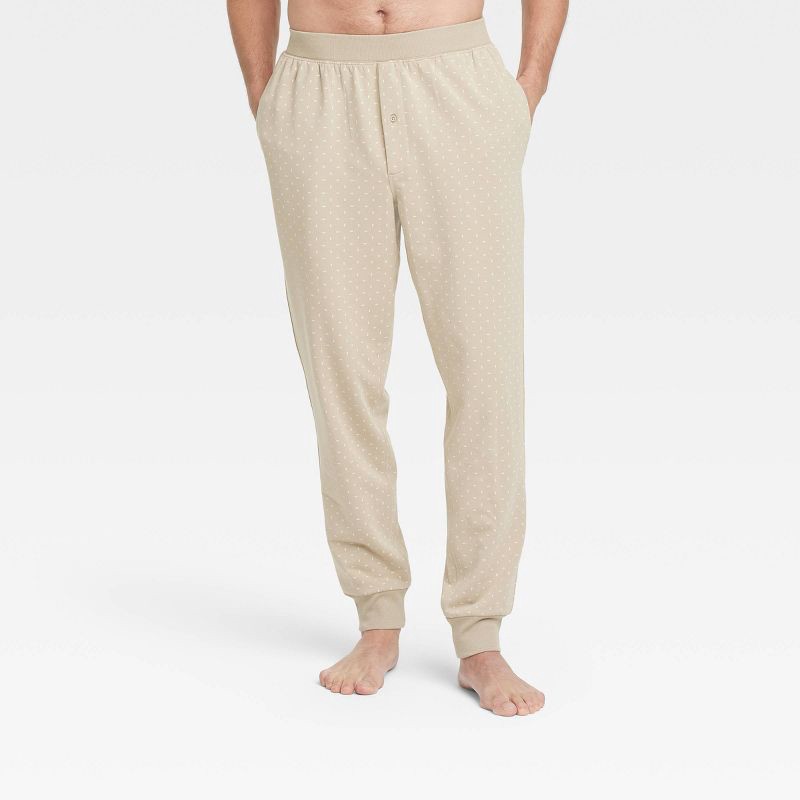 slide 1 of 3, Men's Knit Jogger Pajama Pants - Goodfellow & Co™ Tan XXL, 1 ct