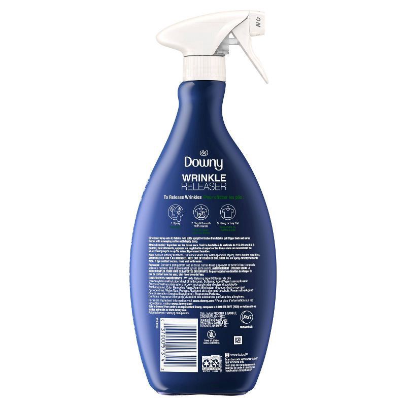 slide 9 of 10, Downy Wrinkle Releaser and Fabric Refresher, Crisp Linen Scent, 33.8 FL OZ, 33.8 fl oz