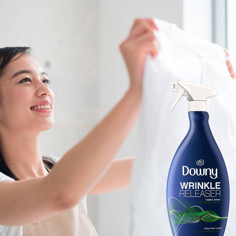 slide 5 of 10, Downy Wrinkle Releaser and Fabric Refresher, Crisp Linen Scent, 33.8 FL OZ, 33.8 fl oz