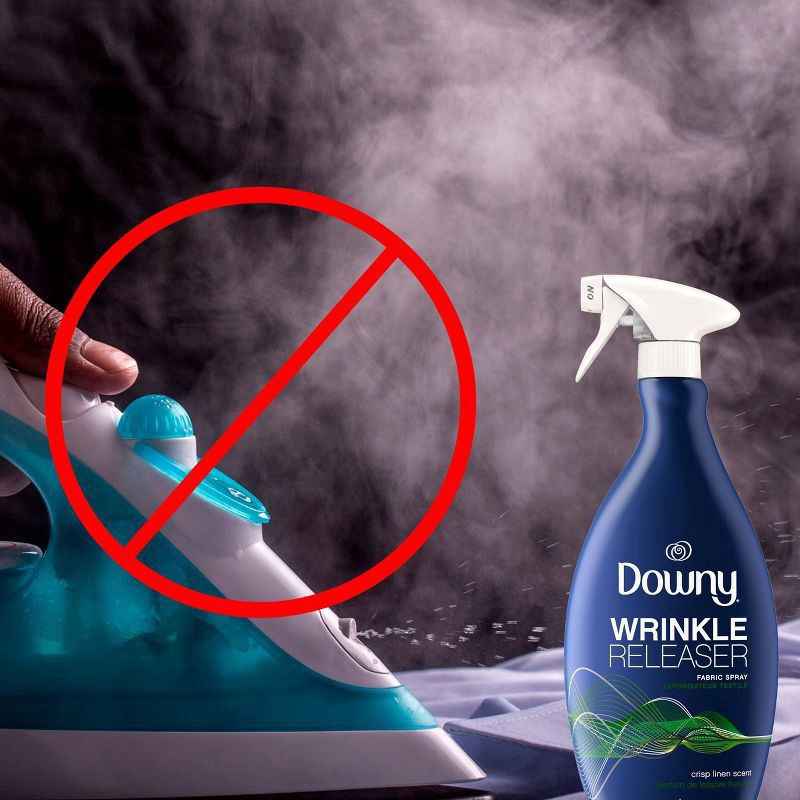 slide 8 of 10, Downy Wrinkle Releaser and Fabric Refresher, Crisp Linen Scent, 33.8 FL OZ, 33.8 fl oz