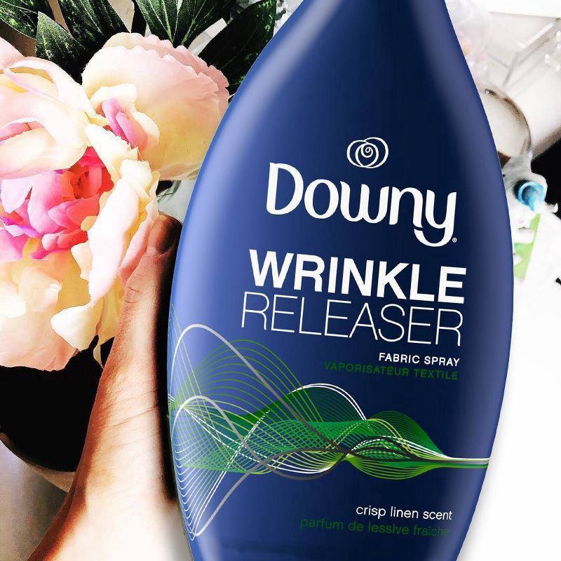 slide 2 of 10, Downy Wrinkle Releaser and Fabric Refresher, Crisp Linen Scent, 33.8 FL OZ, 33.8 fl oz