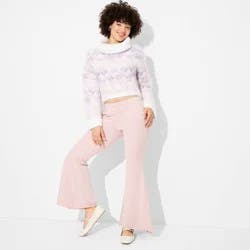 Women's Mid-Rise Washed Extreme Flare Sweatpants - Wild Fable™ Mauve S