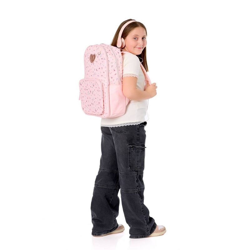 slide 9 of 11, Locker Club Kids' 16L Nylon Backpack with Headphone Pencil Pouch - Assorted Pink, 16 liter