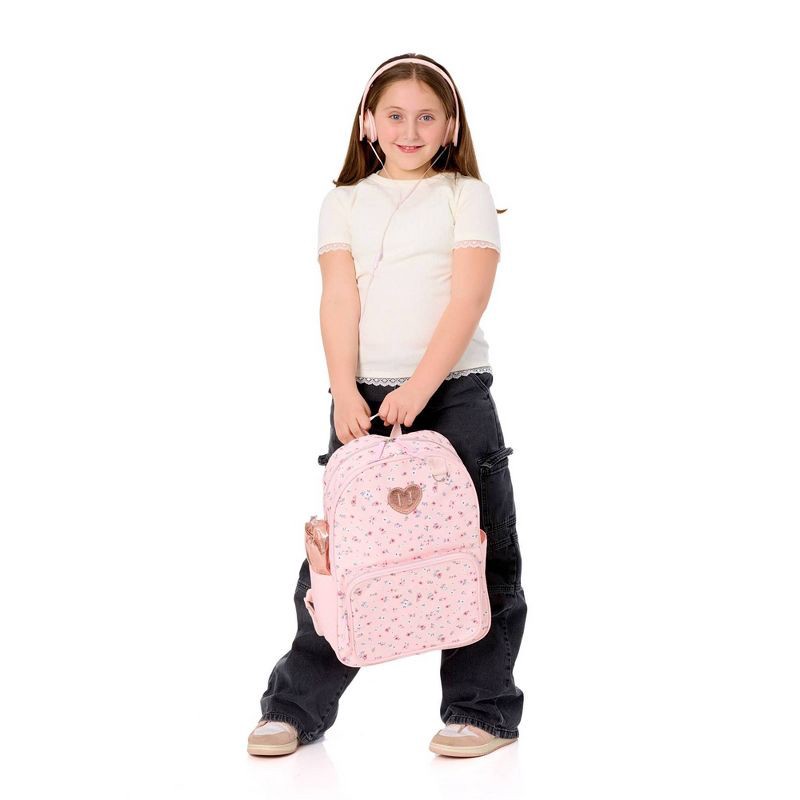 slide 11 of 11, Locker Club Kids' 16L Nylon Backpack with Headphone Pencil Pouch - Assorted Pink, 16 liter