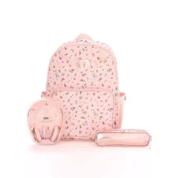 Locker Club Kids' 16L Nylon Backpack with Headphone Pencil Pouch - Assorted Pink