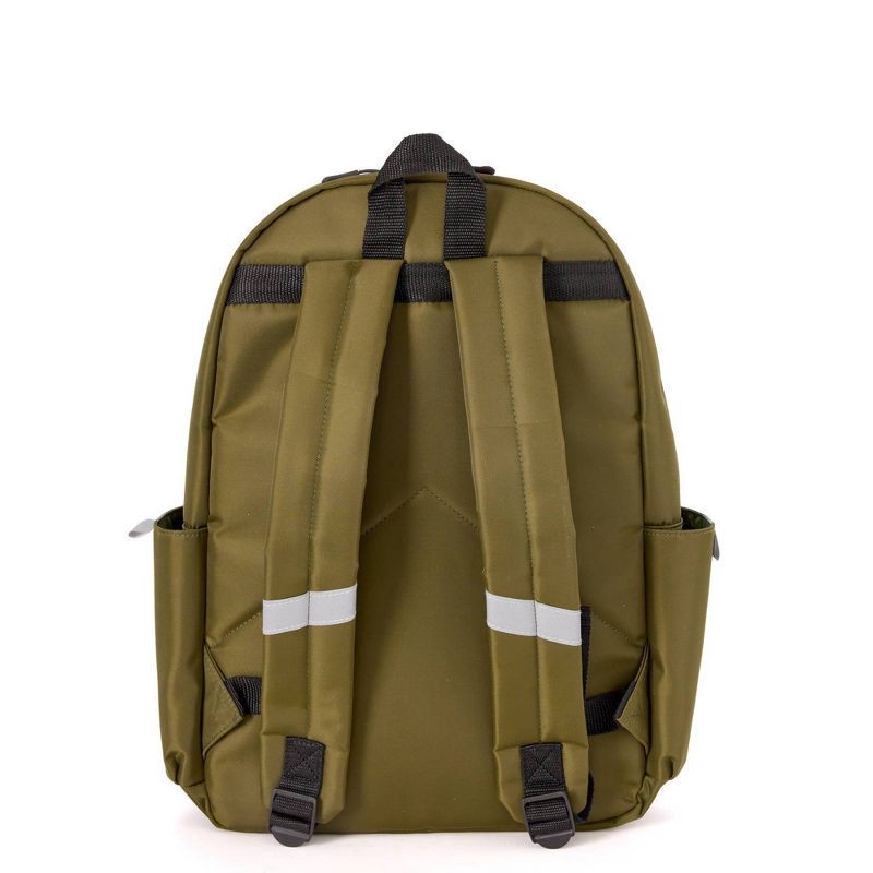 slide 2 of 10, Locker Club Kids' 16L Nylon Backpack with Headphone Pencil Pouch - Olive Green: Tear-Resistant Design, 16 liter