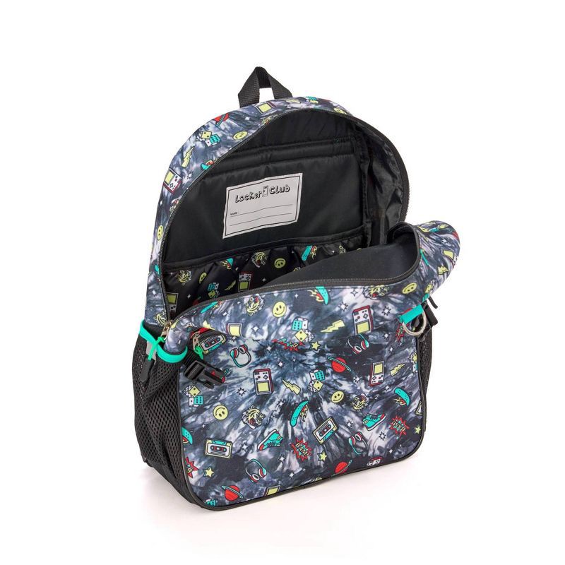 slide 5 of 13, Locker Club Kids' 16L Kids Backpack with Lunch Box Headphone - Black: Preschool, Tear-Resistant, 16 liter