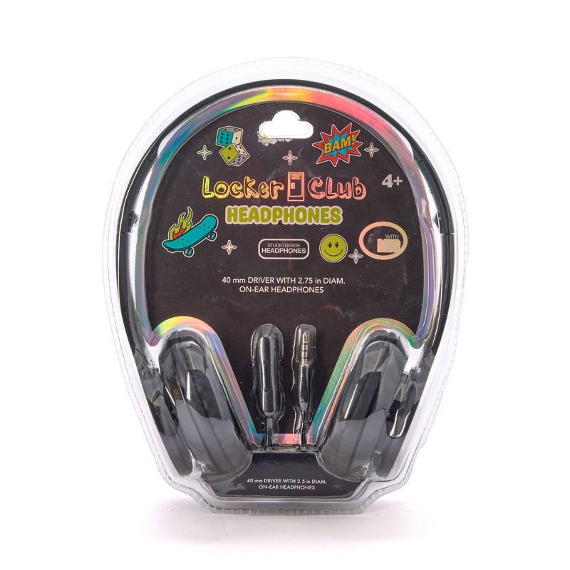 slide 7 of 13, Locker Club Kids' 16L Kids Backpack with Lunch Box Headphone - Black: Preschool, Tear-Resistant, 16 liter