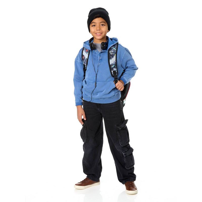 slide 11 of 13, Locker Club Kids' 16L Kids Backpack with Lunch Box Headphone - Black: Preschool, Tear-Resistant, 16 liter