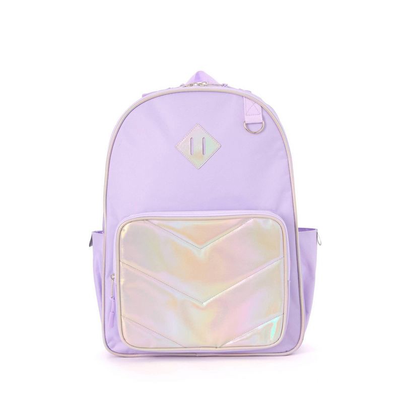 slide 2 of 10, Locker Club Kids' 16L Nylon Backpack with Headphone Pencil Pouch - Lavender: Lightweight School Bag, 16 liter