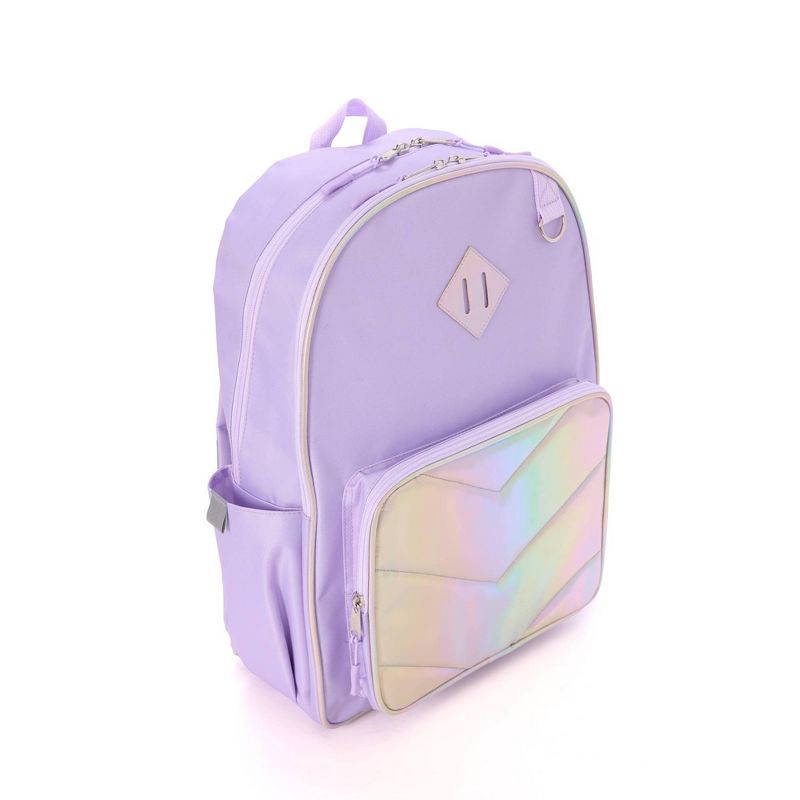 slide 3 of 10, Locker Club Kids' 16L Nylon Backpack with Headphone Pencil Pouch - Lavender: Lightweight School Bag, 16 liter