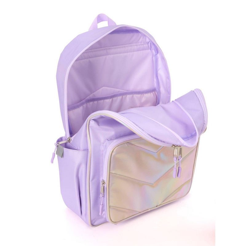 slide 5 of 10, Locker Club Kids' 16L Nylon Backpack with Headphone Pencil Pouch - Lavender: Lightweight School Bag, 16 liter