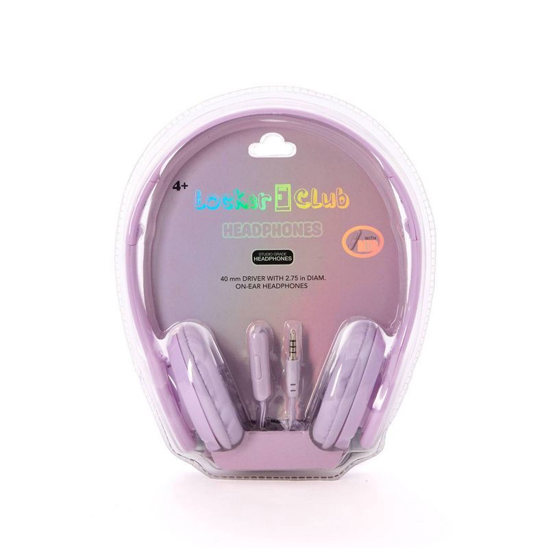 slide 6 of 10, Locker Club Kids' 16L Nylon Backpack with Headphone Pencil Pouch - Lavender: Lightweight School Bag, 16 liter