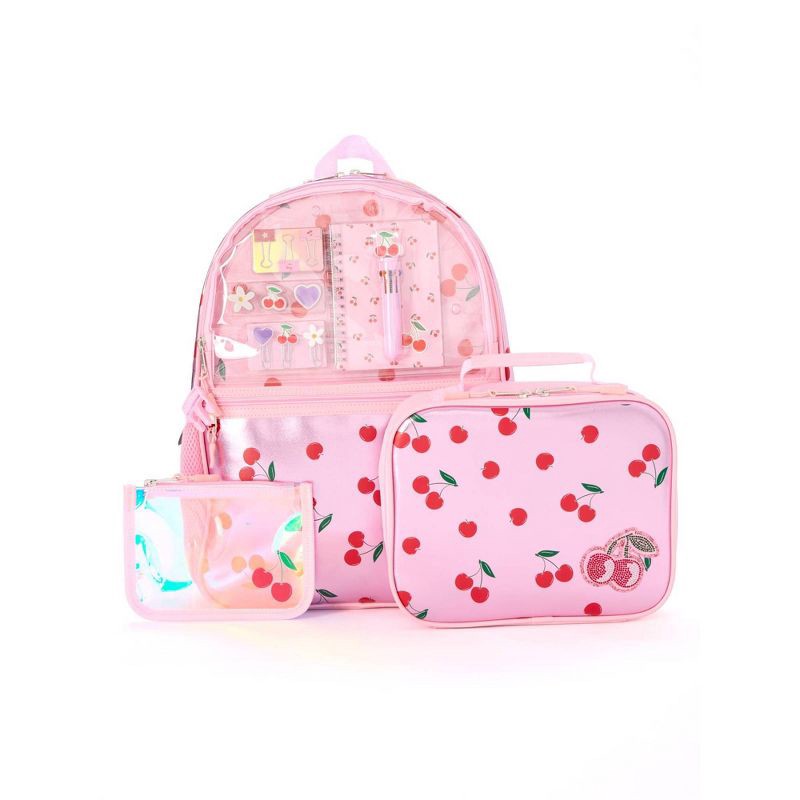 Locker Club Kids' 16L Kids Backpack with Clear Lunch Stationery - Red/Pink:  Preschool Essential | Shipt
