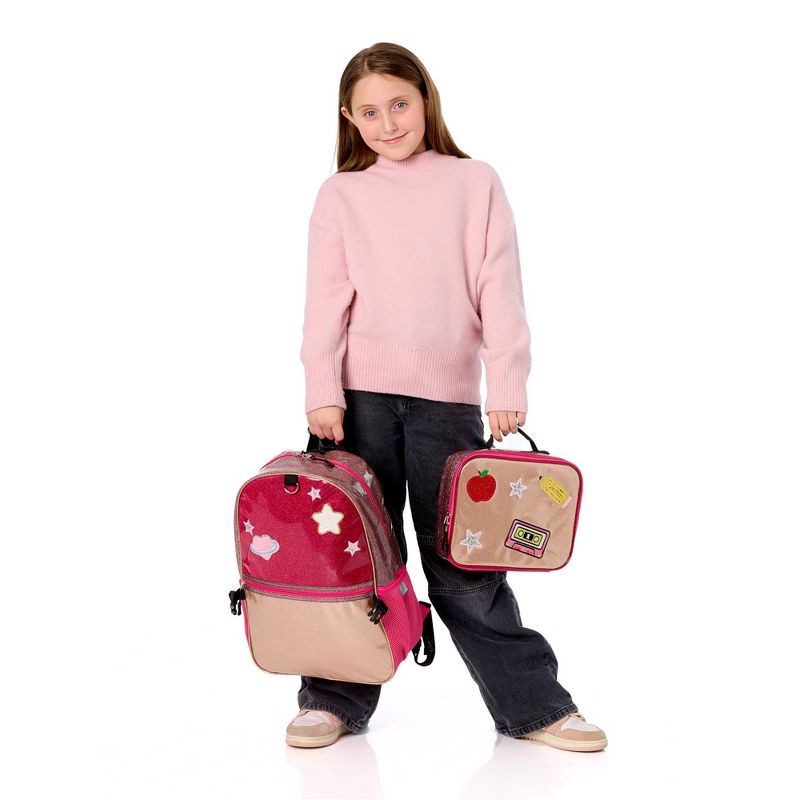 slide 12 of 13, Locker Club Kids' 16L Kids Backpack with Lunch Box Headphone - Red/Gray: Preschool Backpack, 16 liter