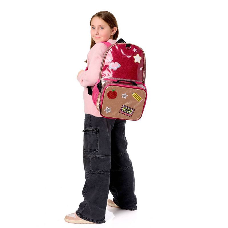 slide 11 of 13, Locker Club Kids' 16L Kids Backpack with Lunch Box Headphone - Red/Gray: Preschool Backpack, 16 liter