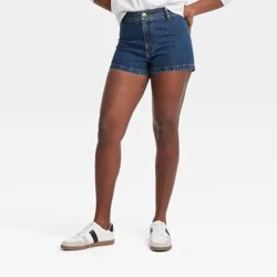 Women's High-Rise Sailor Denim Shorts - Universal Thread™ Dark Wash 2: Cotton Blend, Midweight Denim, 2.5" Inseam