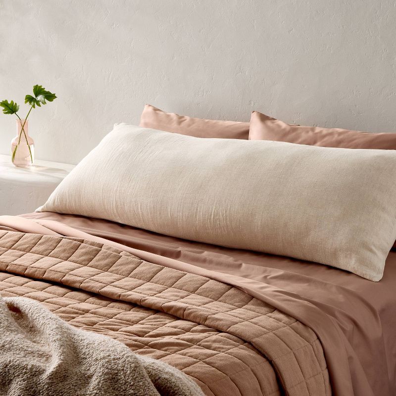 slide 2 of 4, European Flax Linen Body Pillow Cover Natural Undyed - Casaluna™, 1 ct