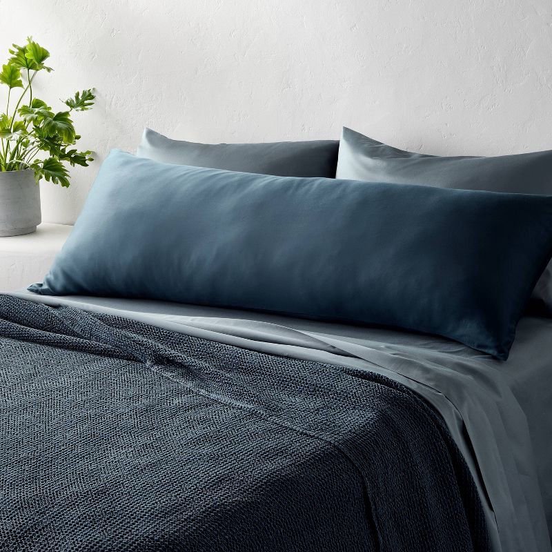 slide 2 of 4, Blissful Rayon from Bamboo 400 Thread Count Body Pillow Cover Dark Mineral Blue - Casaluna™, 1 ct