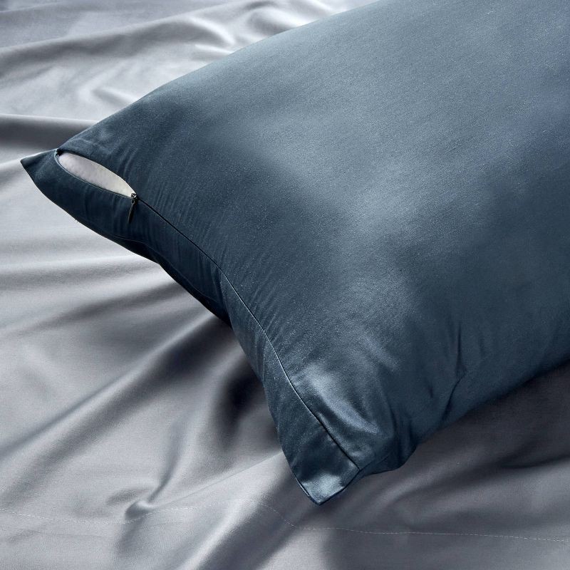 slide 3 of 4, Blissful Rayon from Bamboo 400 Thread Count Body Pillow Cover Dark Mineral Blue - Casaluna™, 1 ct
