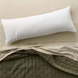 European Flax Linen Body Pillow Cover White - Casaluna™
