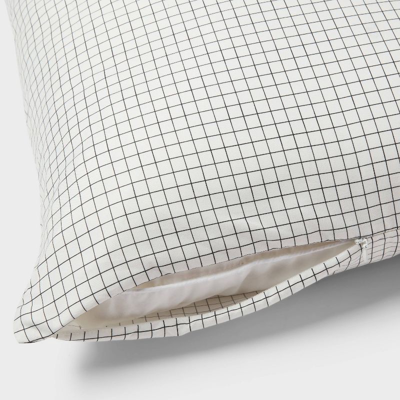 slide 3 of 3, 2pk Microfiber Body Pillow Cover Micro Grid/Black - Room Essentials ™, 2 ct