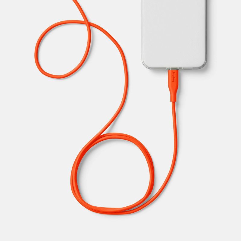 slide 2 of 3, 6' A+C Silicone Cable - heyday™ Coral Orange, 1 ct