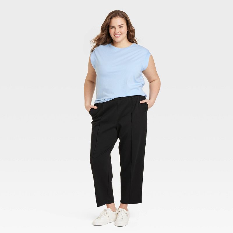 slide 3 of 3, Women's Extended Short Sleeve T-Shirt - A New Day™ Light Blue XXL: Cotton Crew Neck Pullover, Midweight Jersey, 1 ct