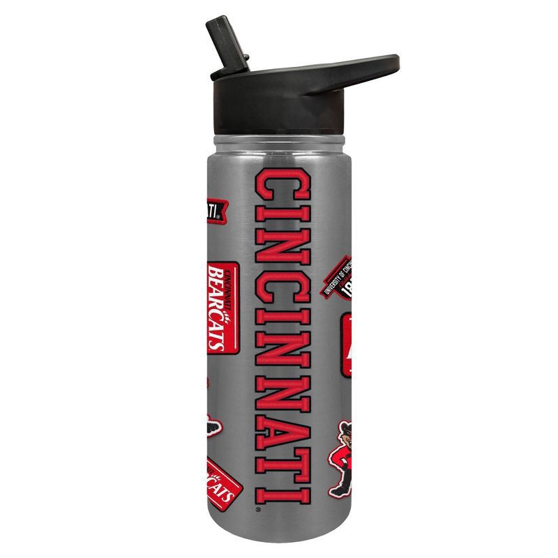 slide 1 of 4, NCAA Cincinnati Bearcats Varsity Thirst Water Bottle - 24oz: Stainless Steel, Plastic Lid, 24 oz