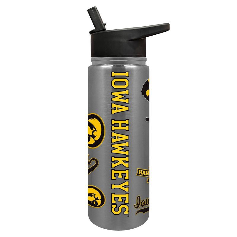 slide 1 of 4, NCAA Iowa Hawkeyes Varsity Thirst Water Bottle - 24oz: Stainless Steel, Plastic Lid, 24 oz