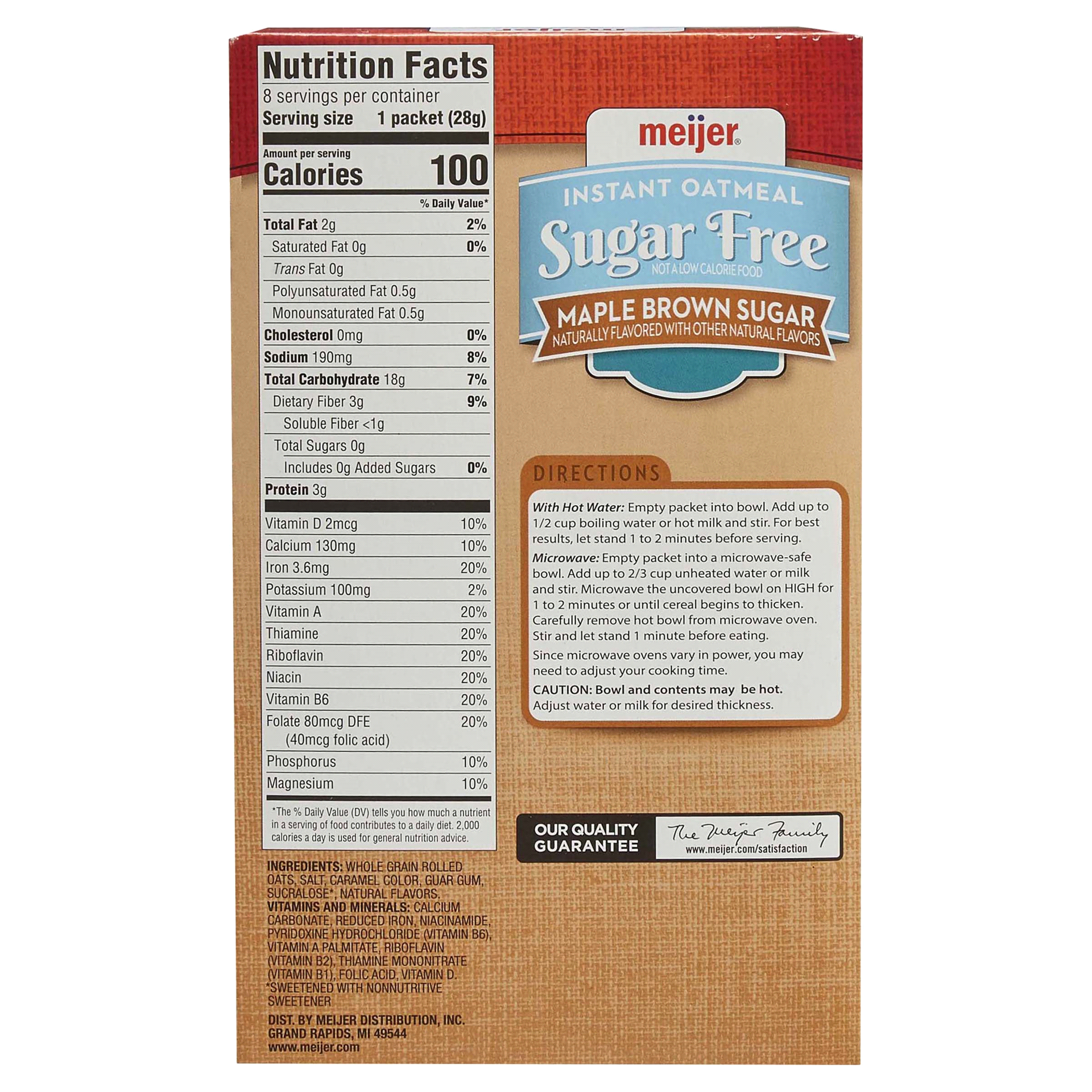 slide 27 of 29, Meijer Sugar Free Maple Brown Sugar Instant Oatmeal, 10 ct