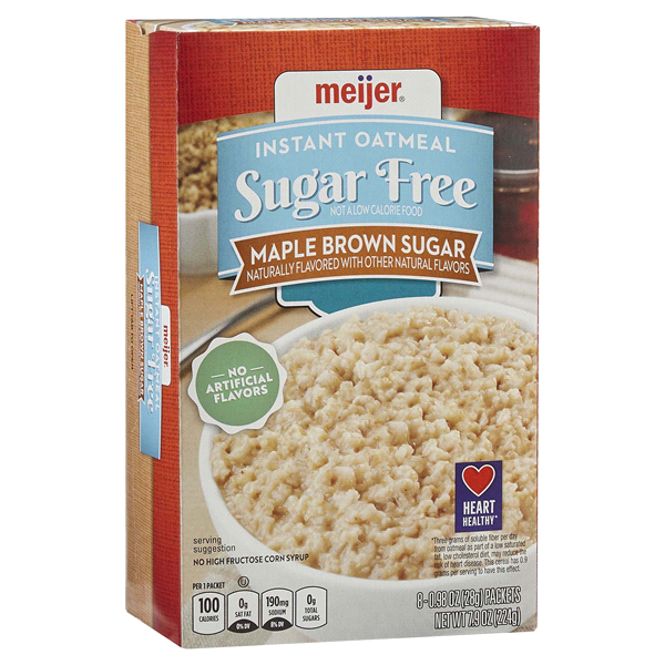 slide 20 of 29, Meijer Sugar Free Maple Brown Sugar Instant Oatmeal, 10 ct